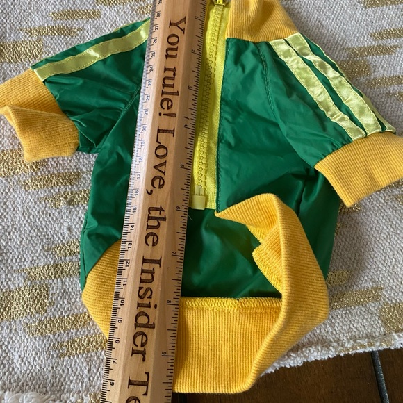 Varsity green Lion tiger wild windbreaker jacket dog coat xs small toy puppy - Picture 4 of 4